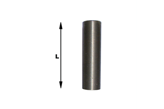 Adapter M16x1, RVS, lengte (L) totaal=50mm, volle schroefdraad, asgat=Ø12mm inclusief 2 ringen Ø30x3mm, 2 moeren d=6mm